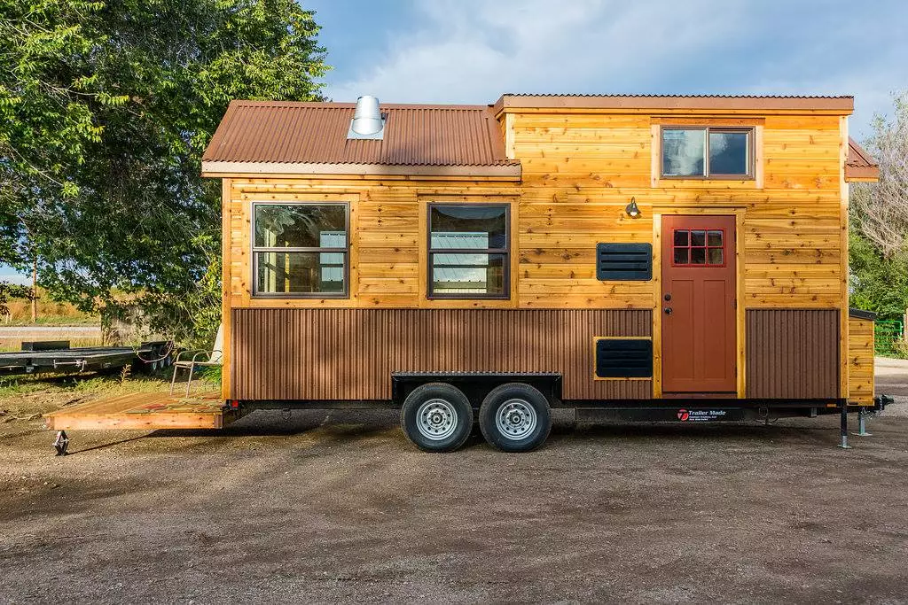 Davis's 22 ft Off-Grid Tiny Home is based on a double-axle trailer