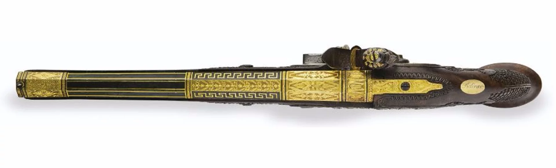 Detail of the pistols' ornamentation