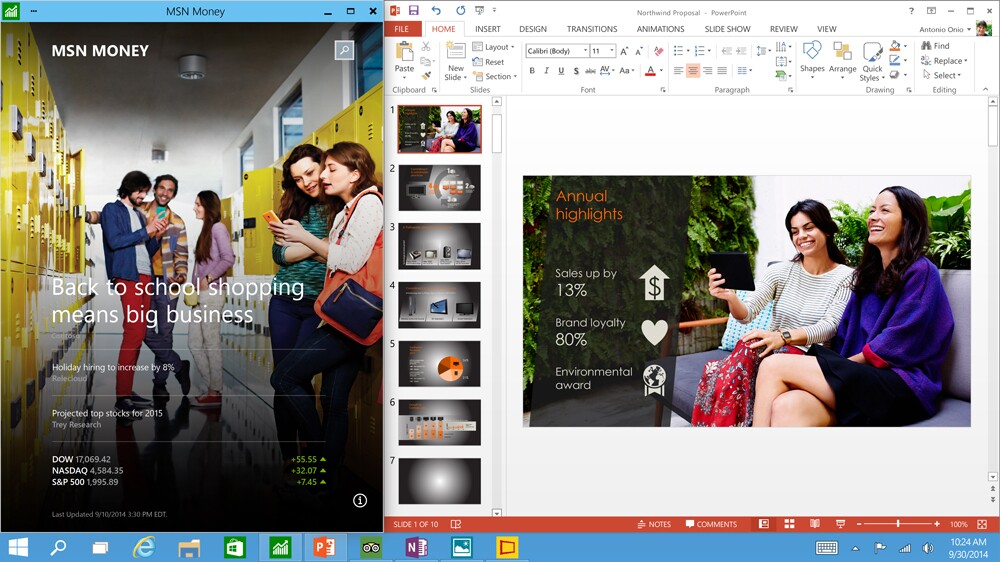 Apps downloaded from the Windows Store will be able to run in windows