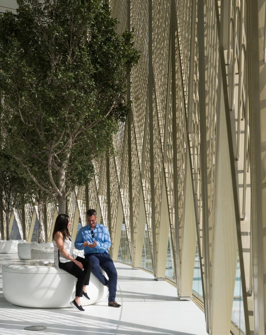 The Apple Dubai Mall's trees sit in motorized planters which rotate to ensure the greenery gets even sunlight