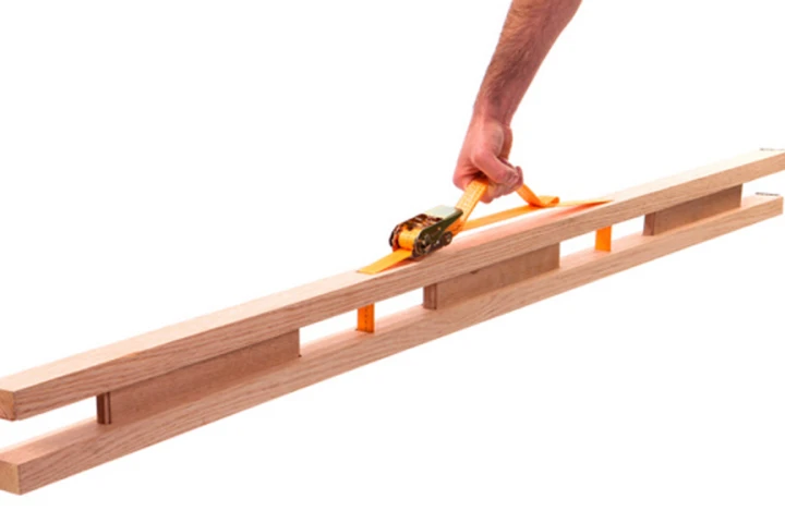 The collapsible ladder folds down to be ultra portable - as far as ladders go