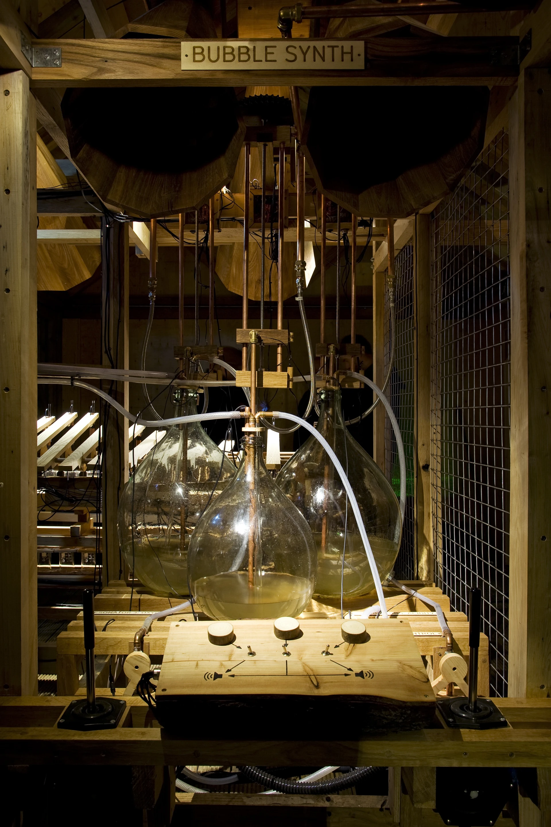 A Bubble Synth is influenced by the chemical makeup of the river, also making use of a "giant overhead bellows"