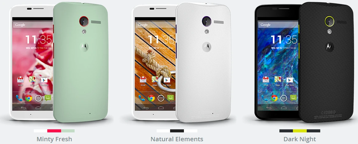 Moto maker offers a number of suggested design themes