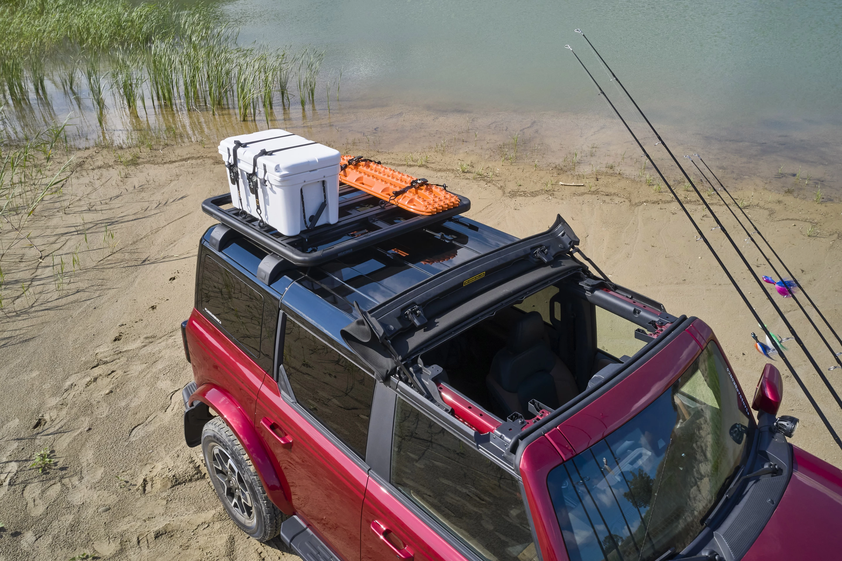 A look at the Outer Banks concept's Bestop Sunrider and compact Yakima platform rack