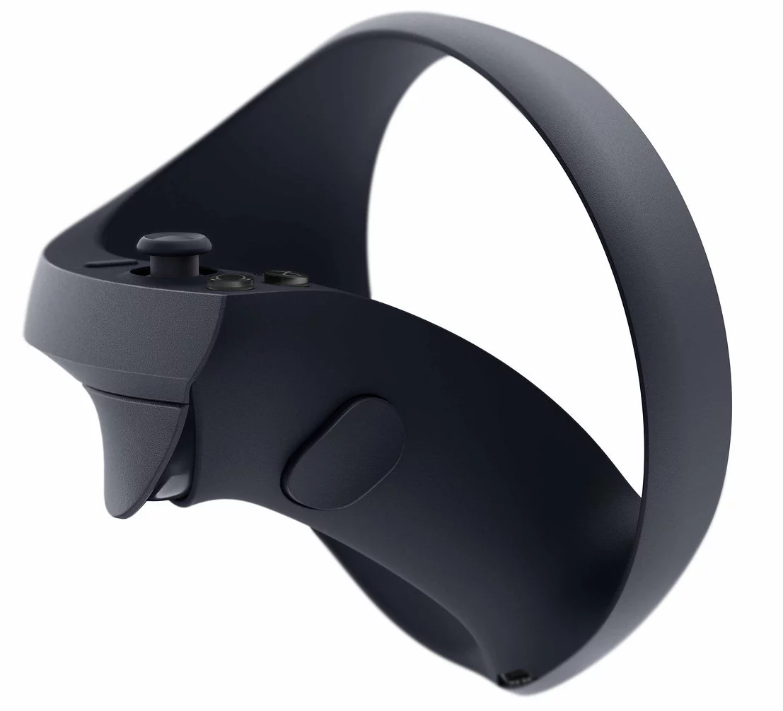 The PlayStation 5 VR controllers have a trigger on the top and a grip button on the side