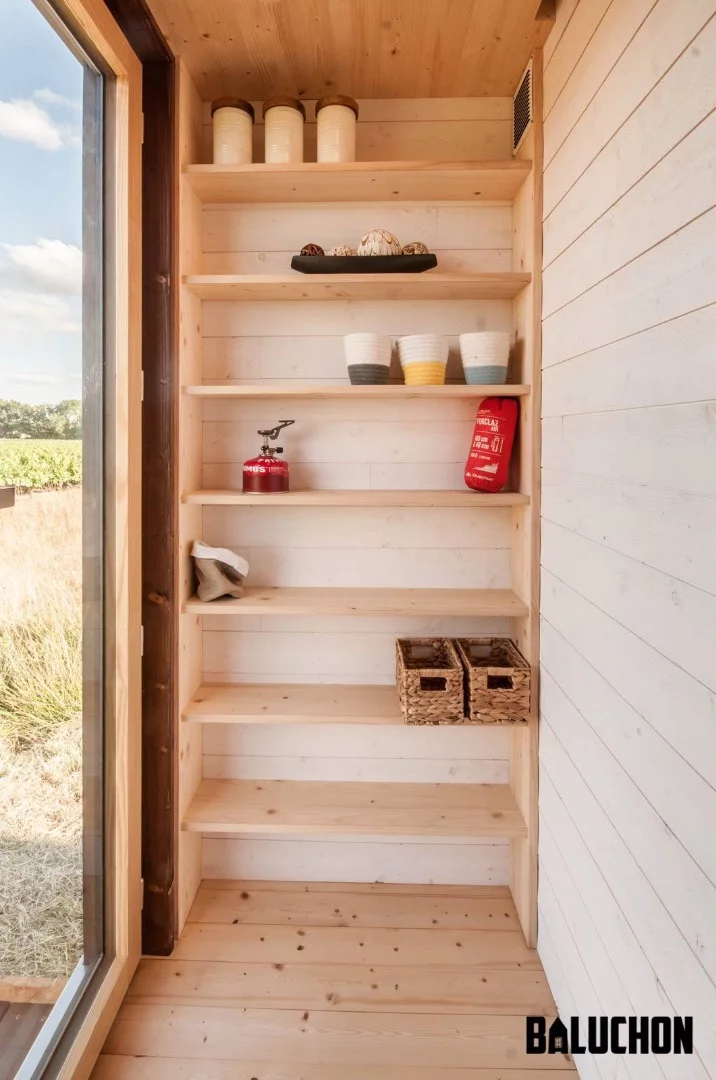 The rear of the Epona features a small storage room for the owner's horse riding gear