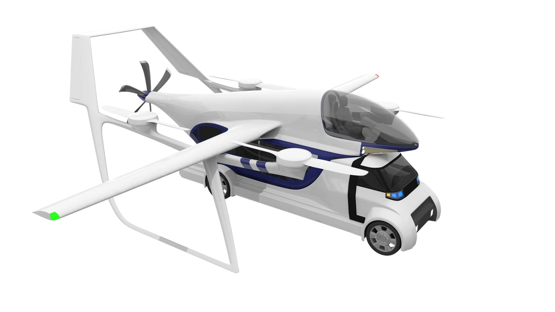 Terrafugia says its TF-2 would be able to drop off a pod full of passengers and be lifting off with another within two minutes