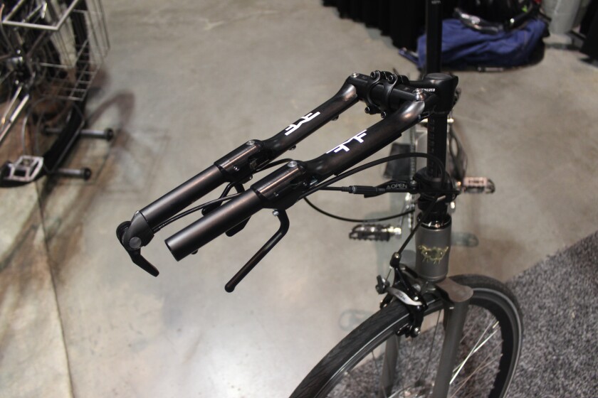 The Alpaca Bike utilizes MORF folding handlebars