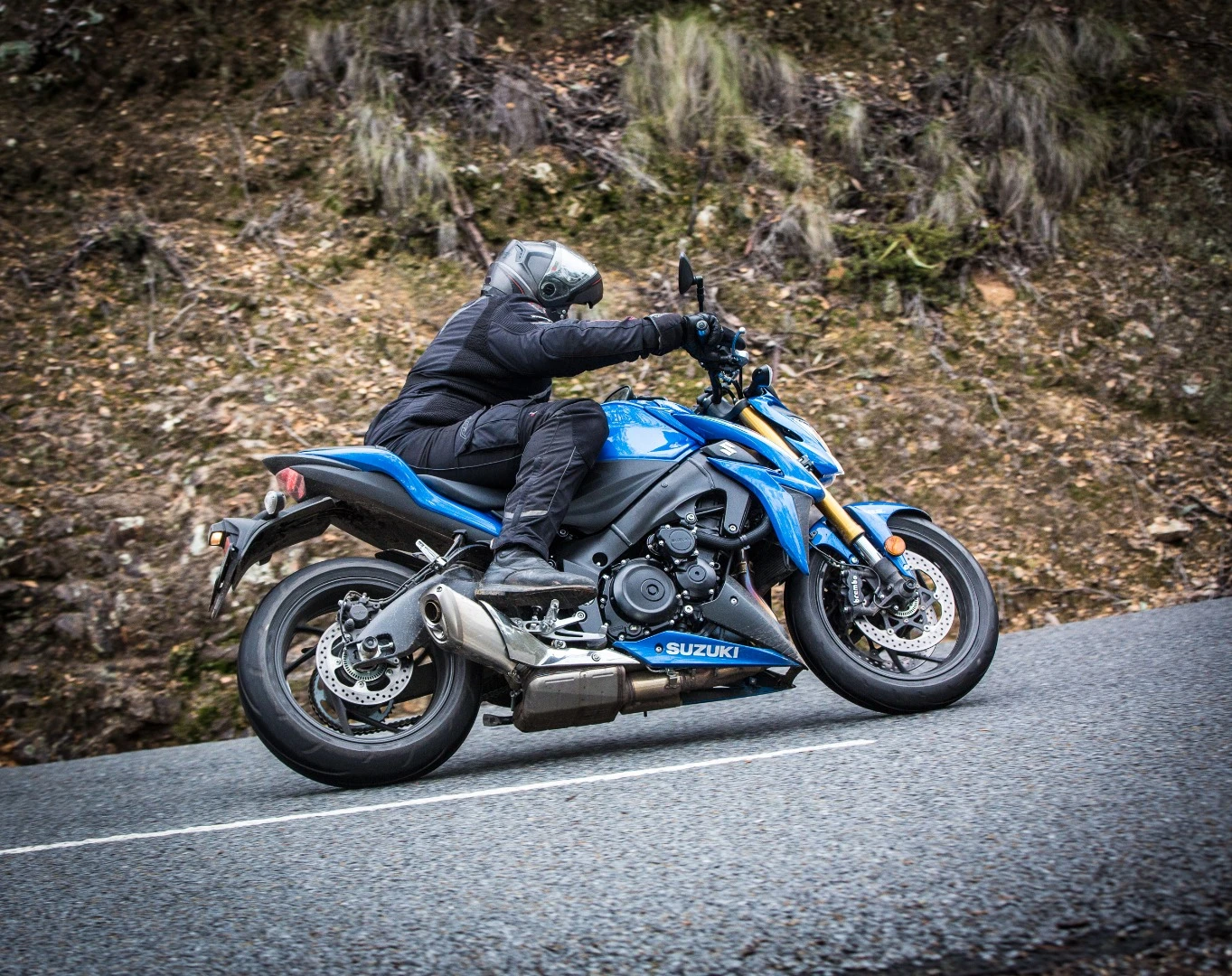 Suzuki GSX-S1000: standard exhaust system dulls the sound of that big Gixxer motor a little, but the induction sound keeps things exciting and involving from the rider's seat