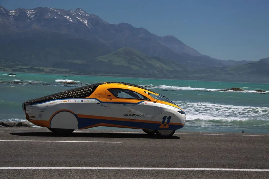 The SolarWorld GT solar-powered car is currently on a drive around the world, and embarks on the U.S. leg of its trip later this week