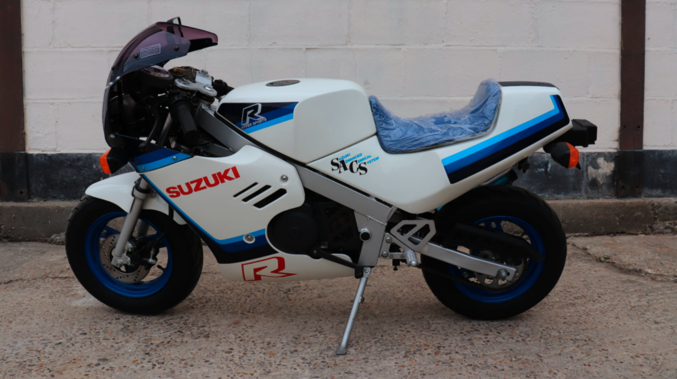 This 1986 Suzuki GSXR50 sold for $11,000 as Lot T137 at Mecum Auctions' Las Vegas sale on Friday, 28 January 2022