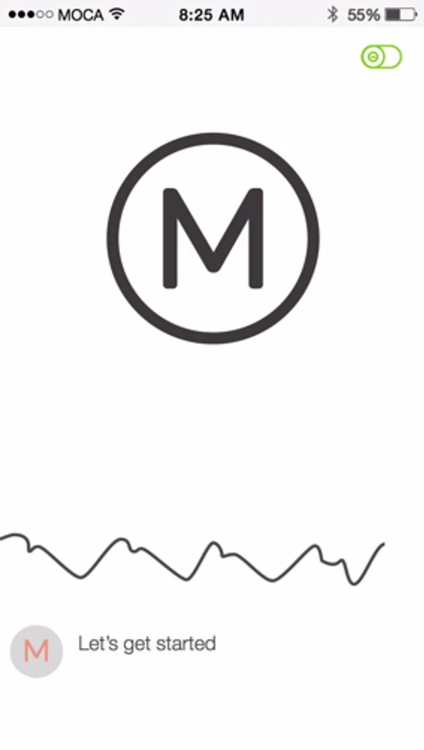 Mocaheart app showing the timer and pulse reading