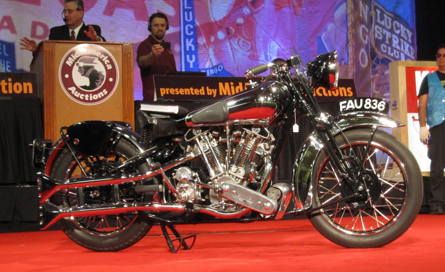This 1939 Brough Superior SS100 sold for US$256,800 including buyer commissions in January, 2011 at a MidAmerica (now MidAmerica) Las Vegas auction. Image: Somer Hooker