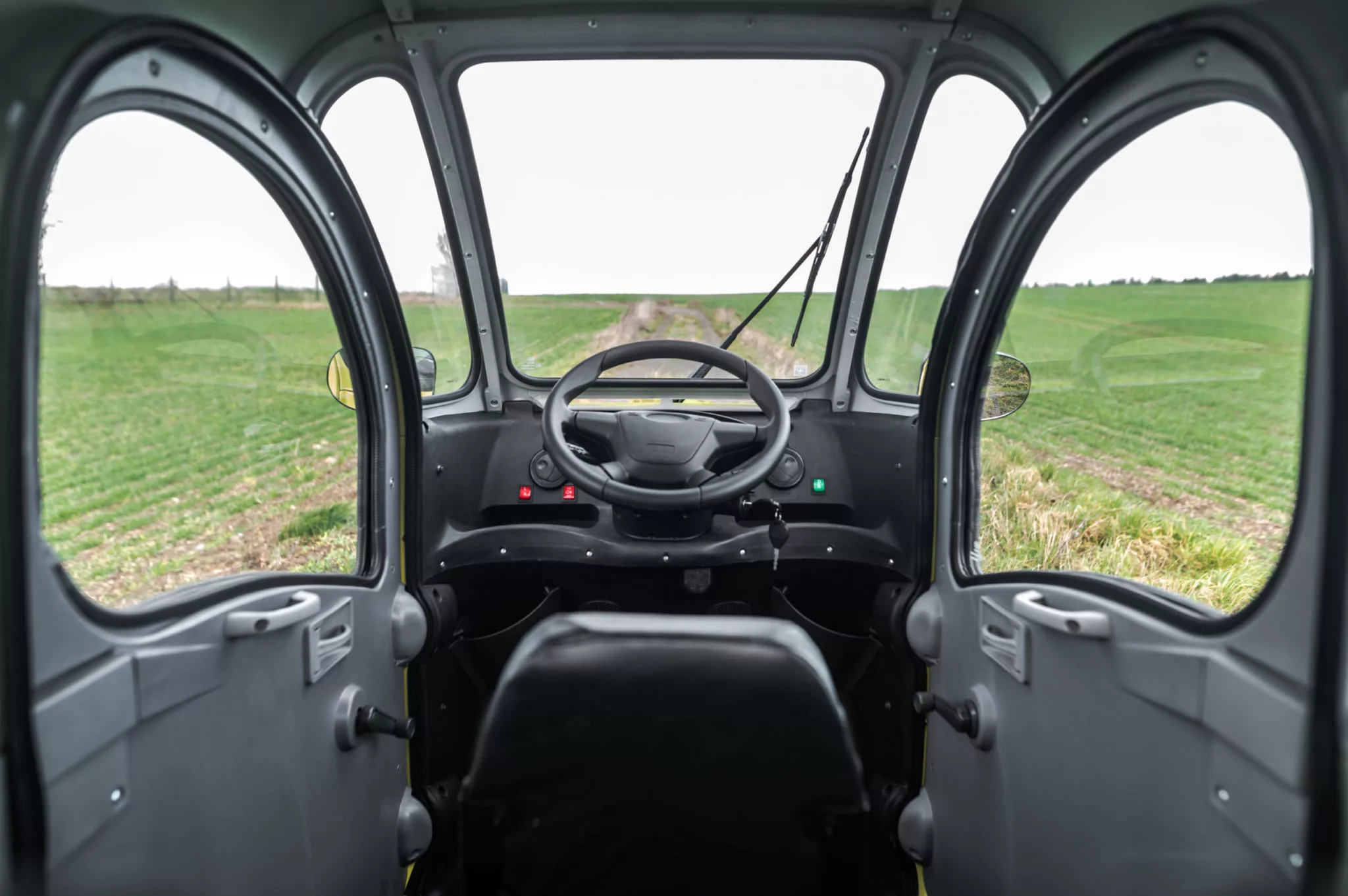 The €3,599 Quad includes a steering wheel