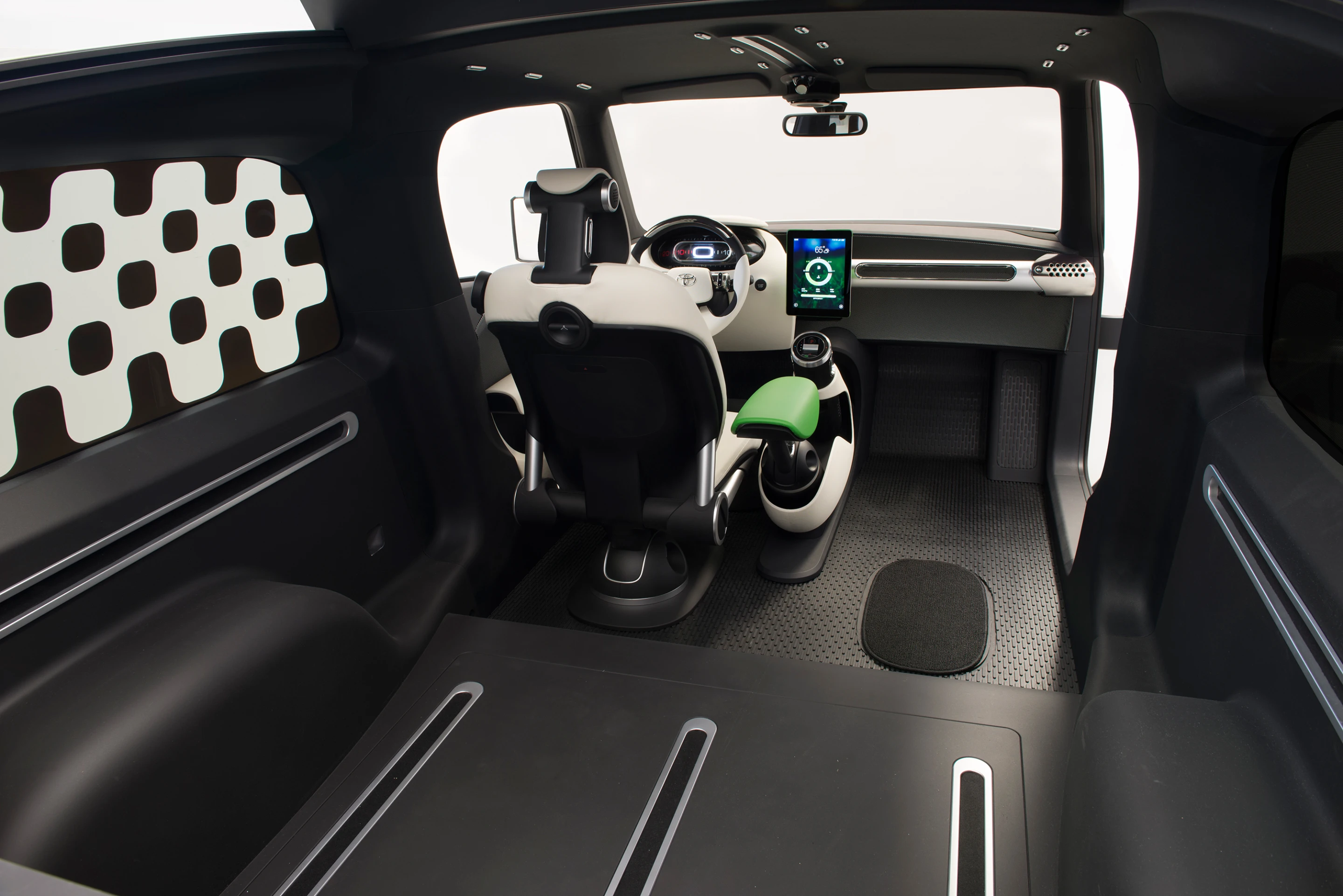 The space in the back of the U2 can be increased further by flipping the rear seat up and out of the way or removing the forward passenger seat altogether