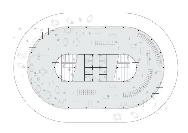A ground floor plan of the bicycle club