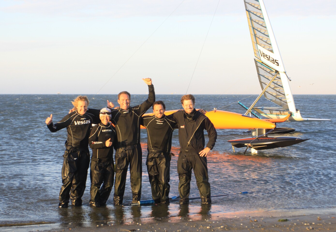 The Vestas Sailrocket team. Image copyright Helena Darvelid and Vestas Sailrocket.