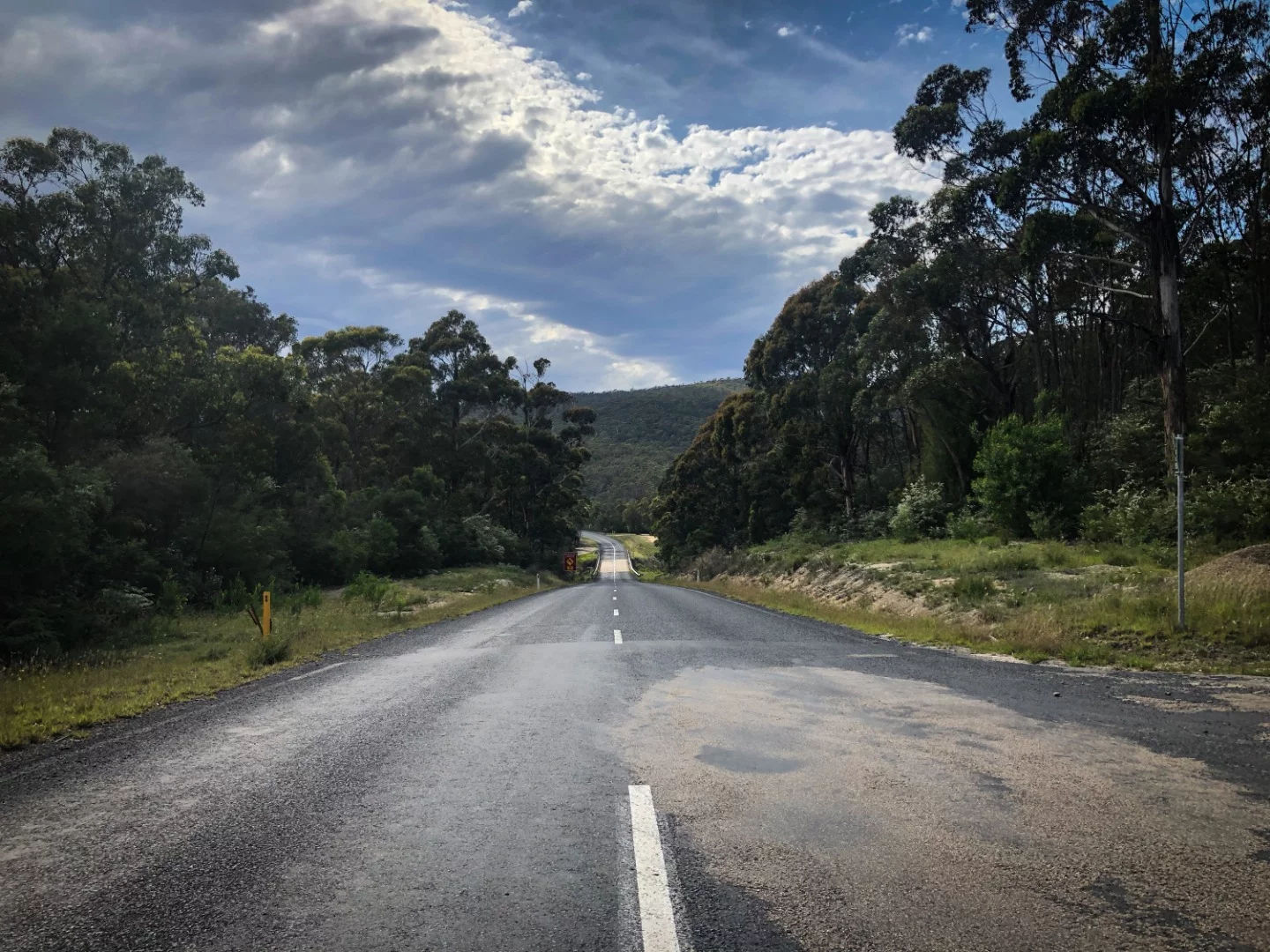 Imlay Road, welcome bitumen after 24 hours on gravel and dirt