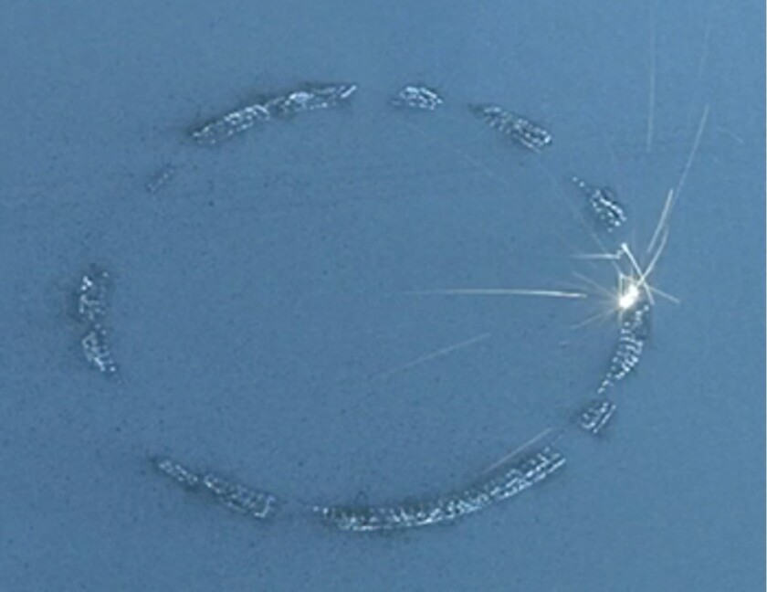 A cylinder is built using Selective Laser Melting (SLM)