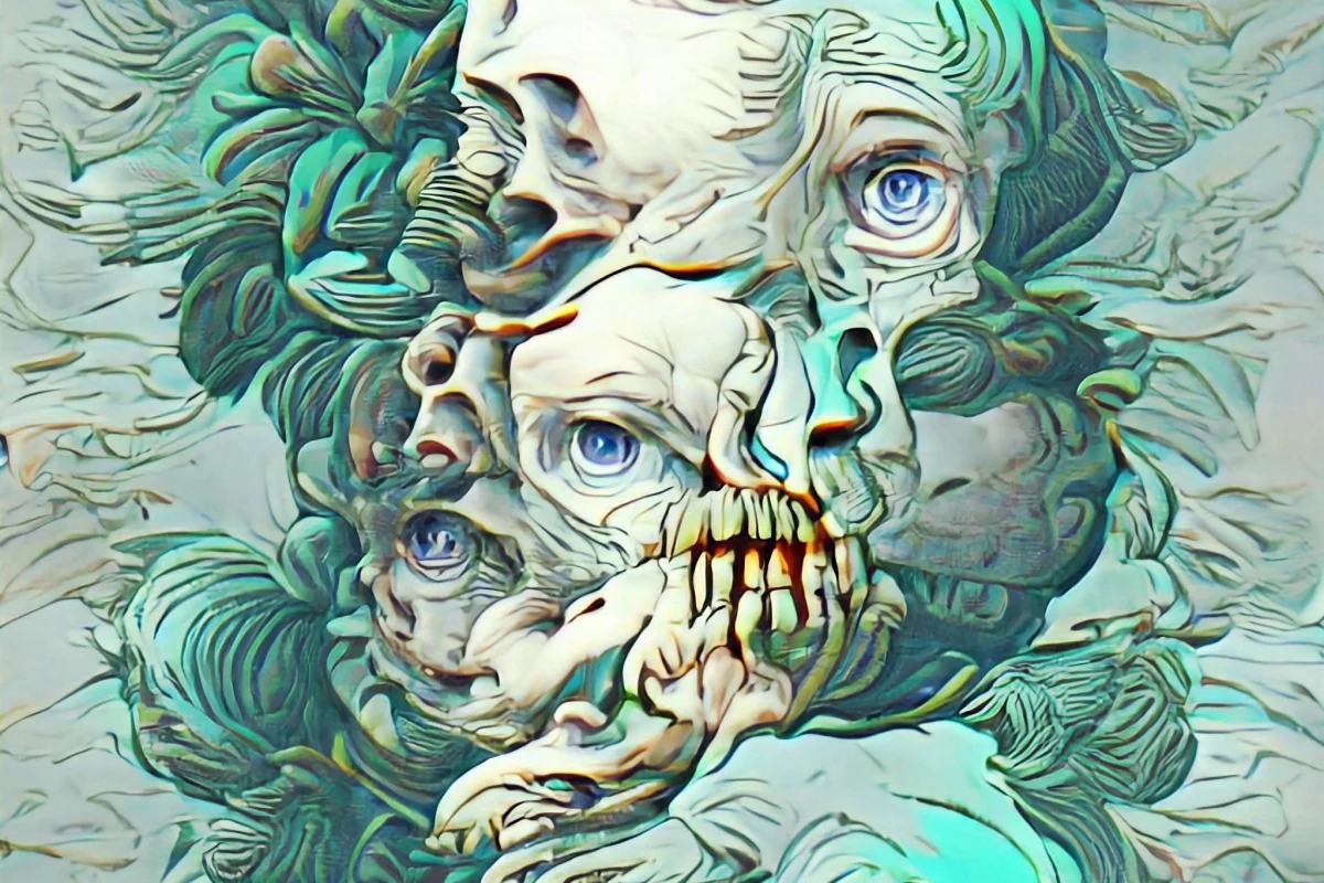 Blossoming Cadaver: "As the bone whitens, the dead are revealed. A group awash in light who constantly play. A trip that has yet to end."