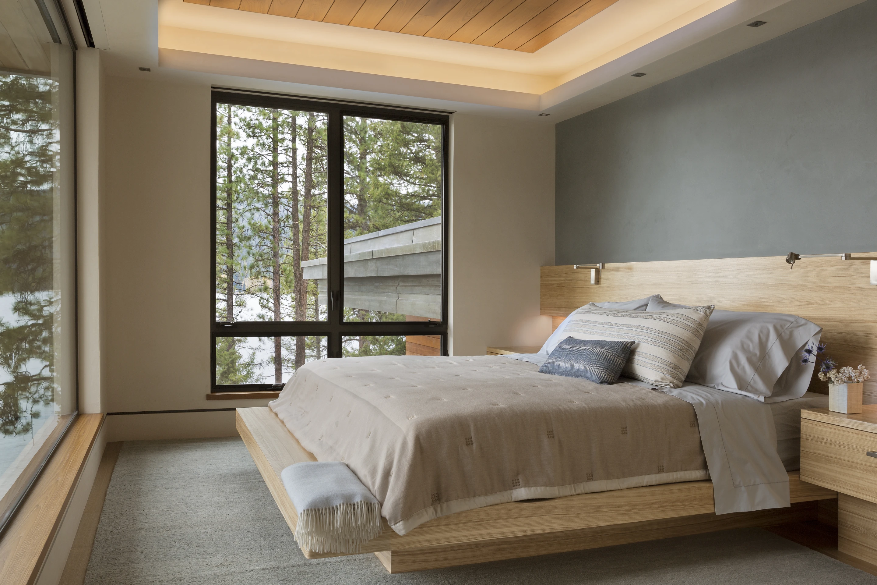 A guest bedroom inside the Cliff House