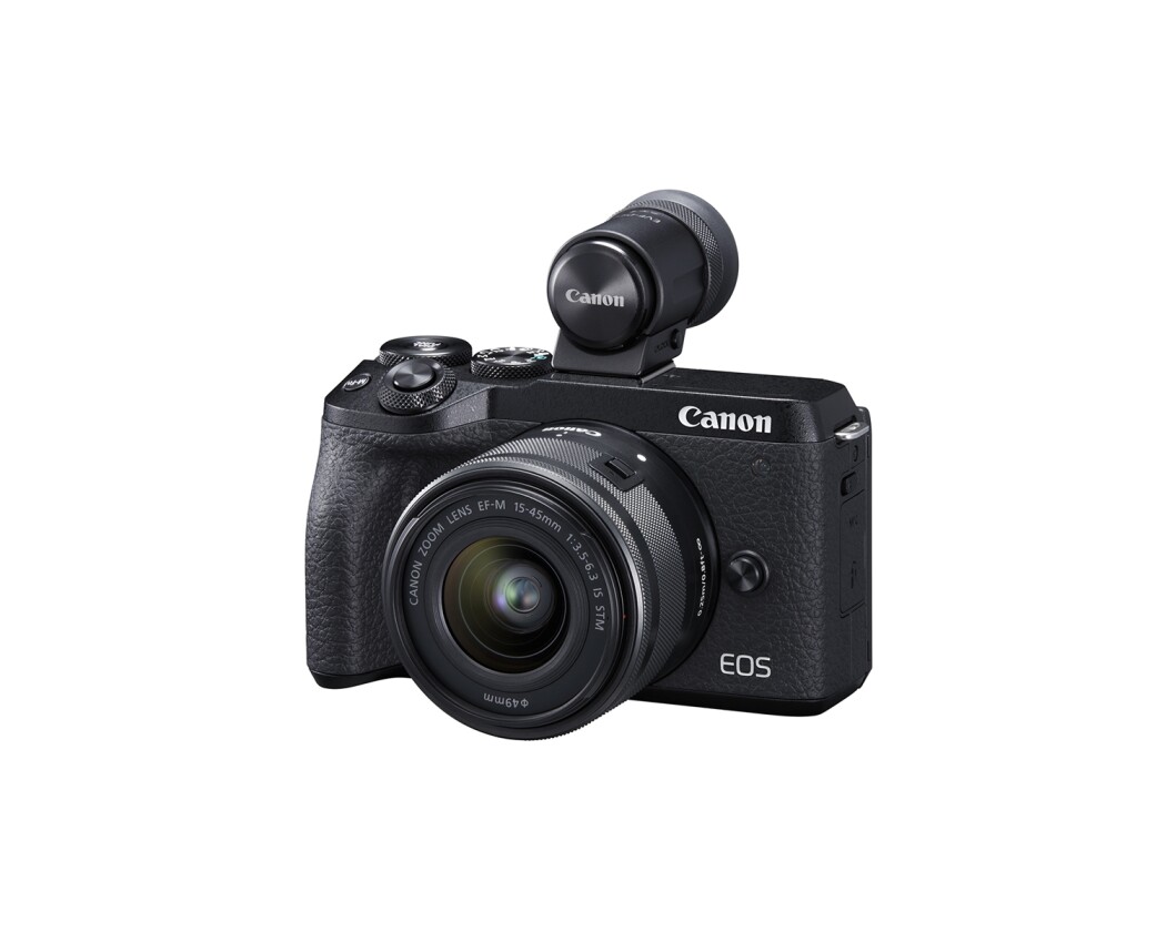 The EOS M6 Mark II can be had with an (optional) electronic viewfinder