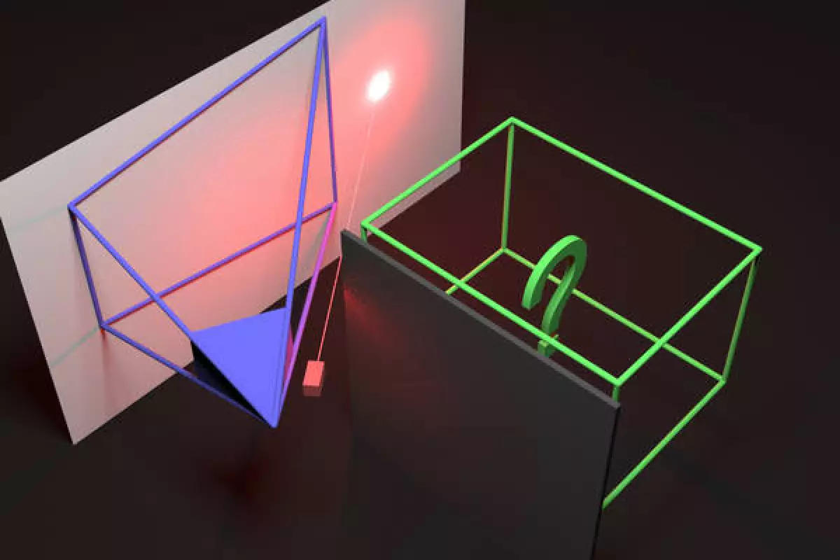 The camera uses diffused light instead of mirrors to see around corners