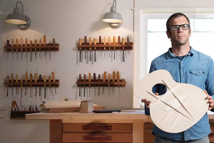 Taylor Guitars has redesigned acoustic guitar soundboard bracing for an instrument that doesn't trade off volume against sustain