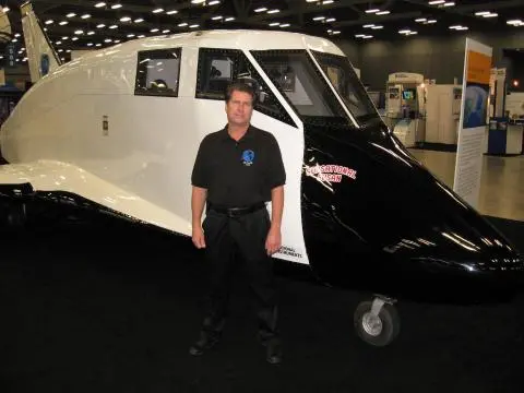 The Hermes spacecraft with STAR founder Morris Jarvis