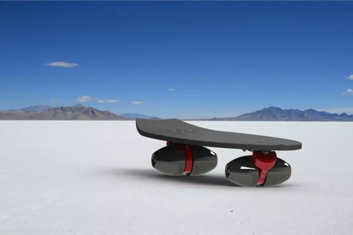 ARIS Sport's Blade Runner skateboards have conical wheels, for better carving