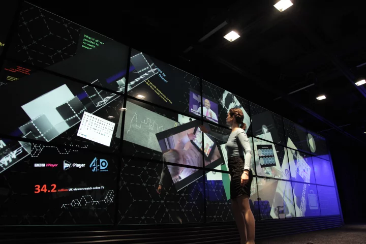 The world's largest interactive multi-touch display wall has been created using 24 MultiTaction Cell display from Finland's MultiTouch Ltd