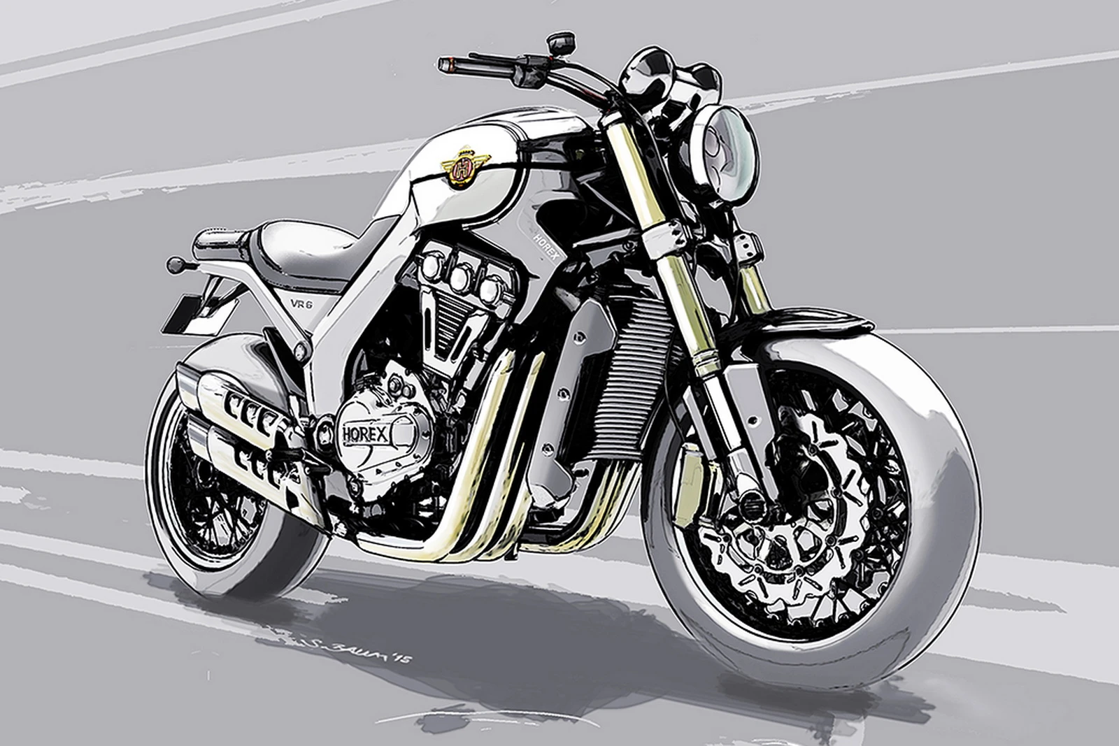 The sketch of the new VR6 gives us a taste of what to expect from Horex at EICMA
