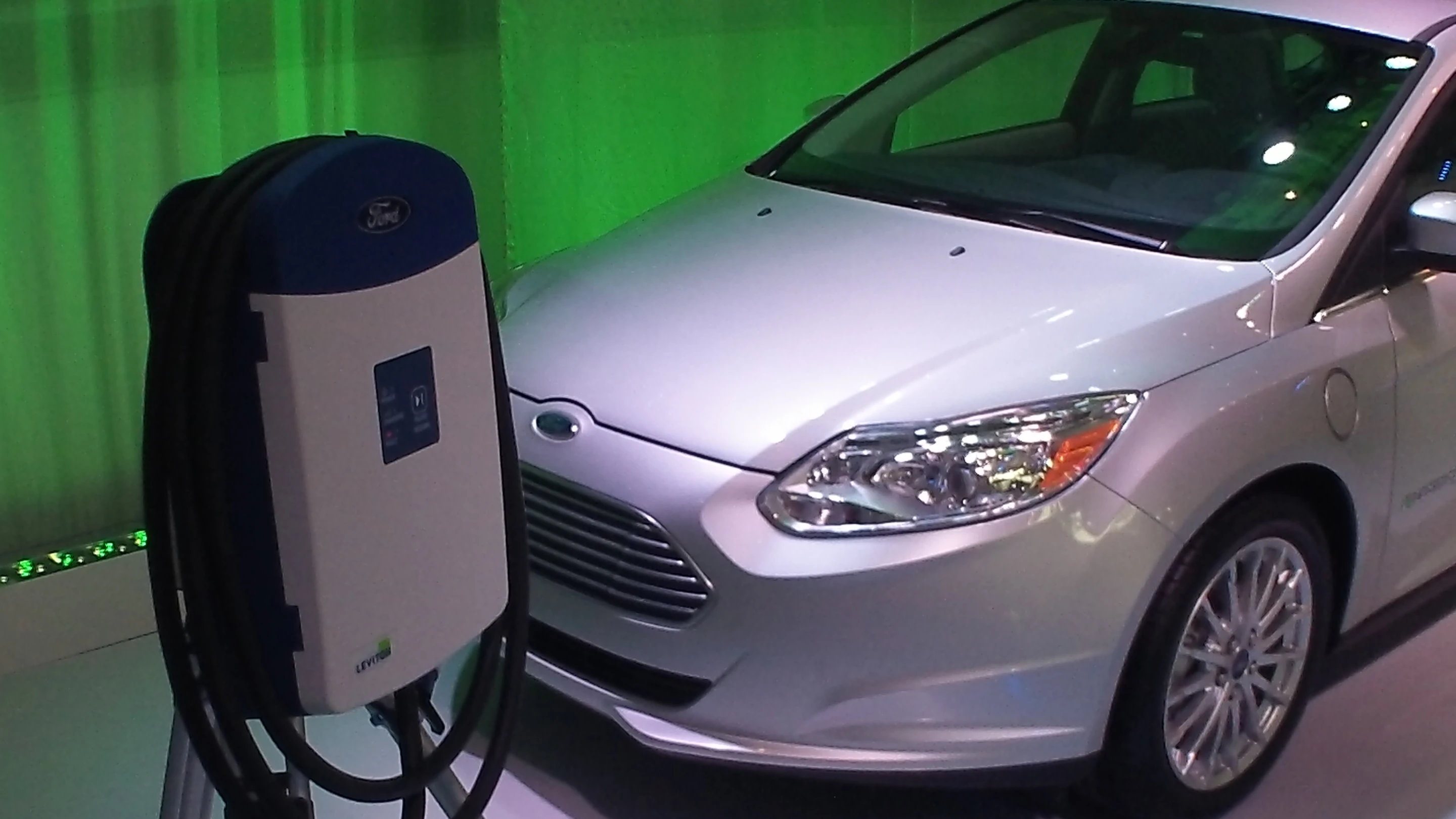 Ford says the Focus Electric charges in half the time of the Nissan Leaf with the additional charging station