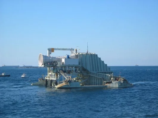 Oceanlinx wave energy conversion unit at Port Kembla in Australia