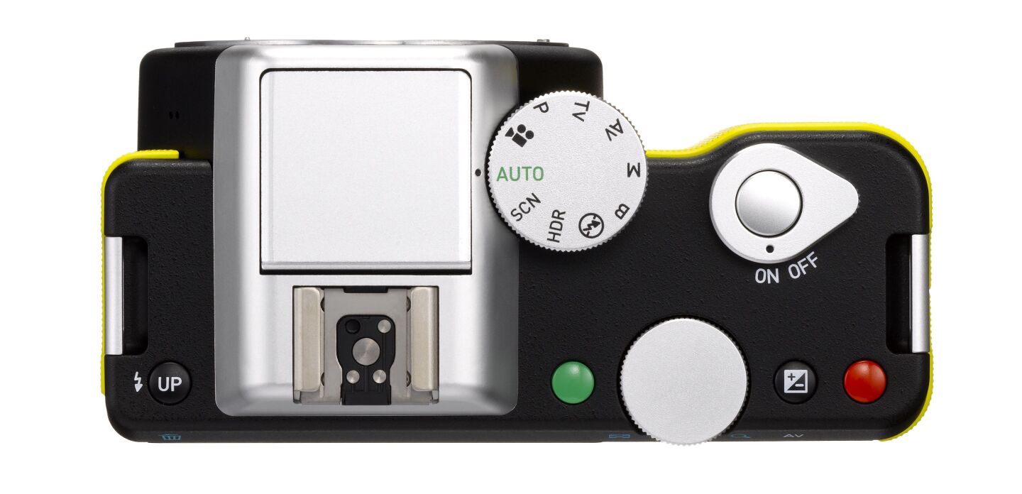 The camera features a P/A/S/M settings and exposure dial - although the K-01's dial is labeled P/Av/Tv/M, where Av is aperture priority and Tv is shutter priority