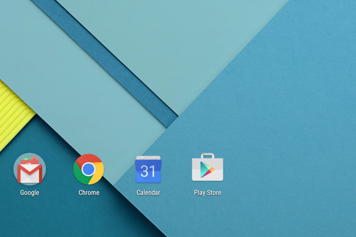 The default home screen on the Nexus 9