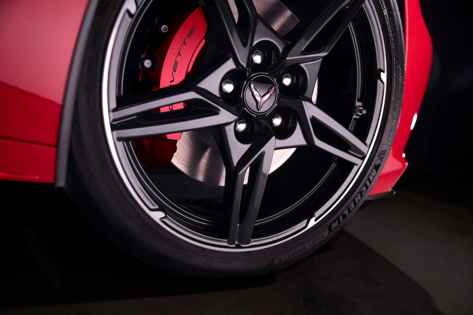Corvette embossed brake calipers mark the Z51 package