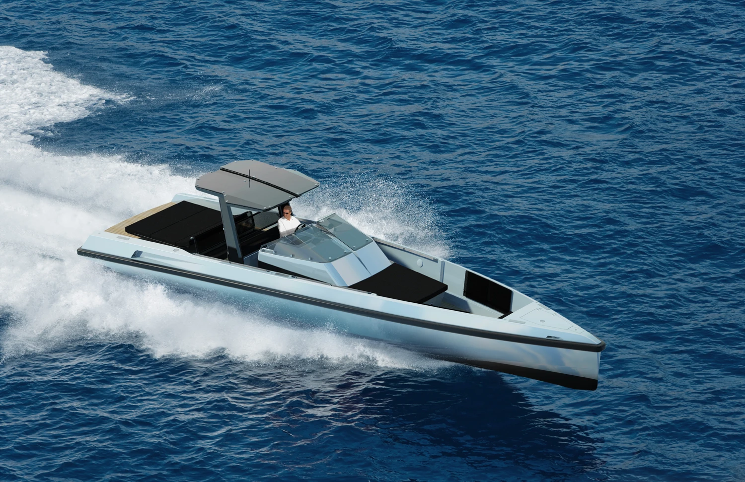 The Wally One has a beam of 3.525 meters, and a top speed of between 40 and 50 knots.