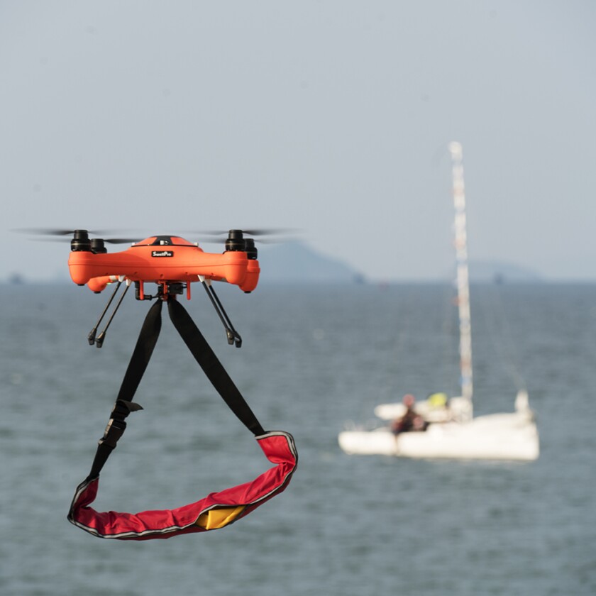 The Splash Drone 3's payload module can handle a maximum cargo weight of 2.5 lb (1.1 kg)
