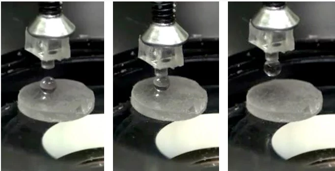 Laboratory tests showing the efficacy of the gallium adhesive