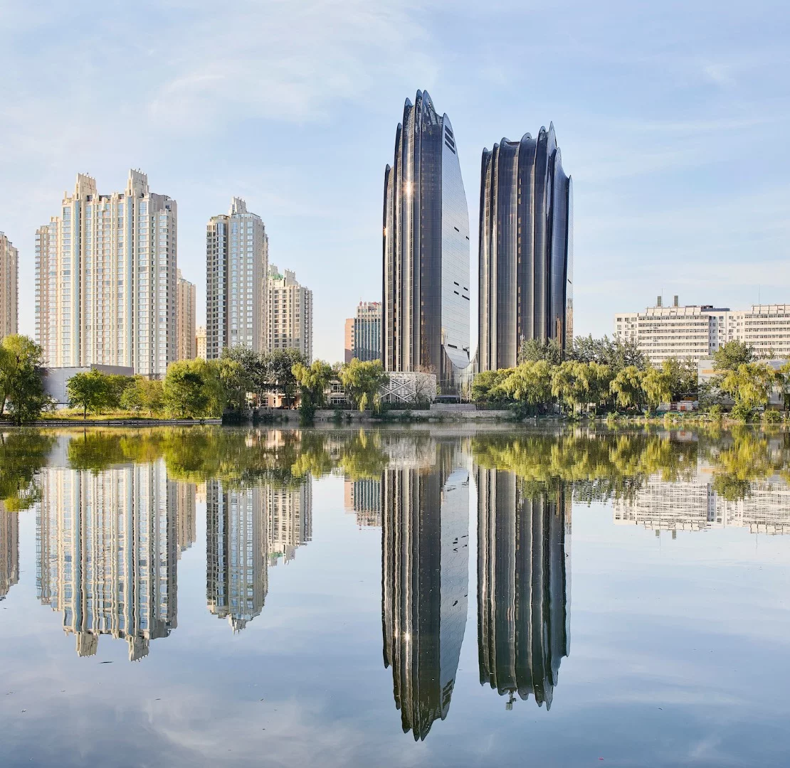 Beijing's Chaoyang Park Plaza project has been granted LEED Gold certification (a green building standard) and includes some sustainable design