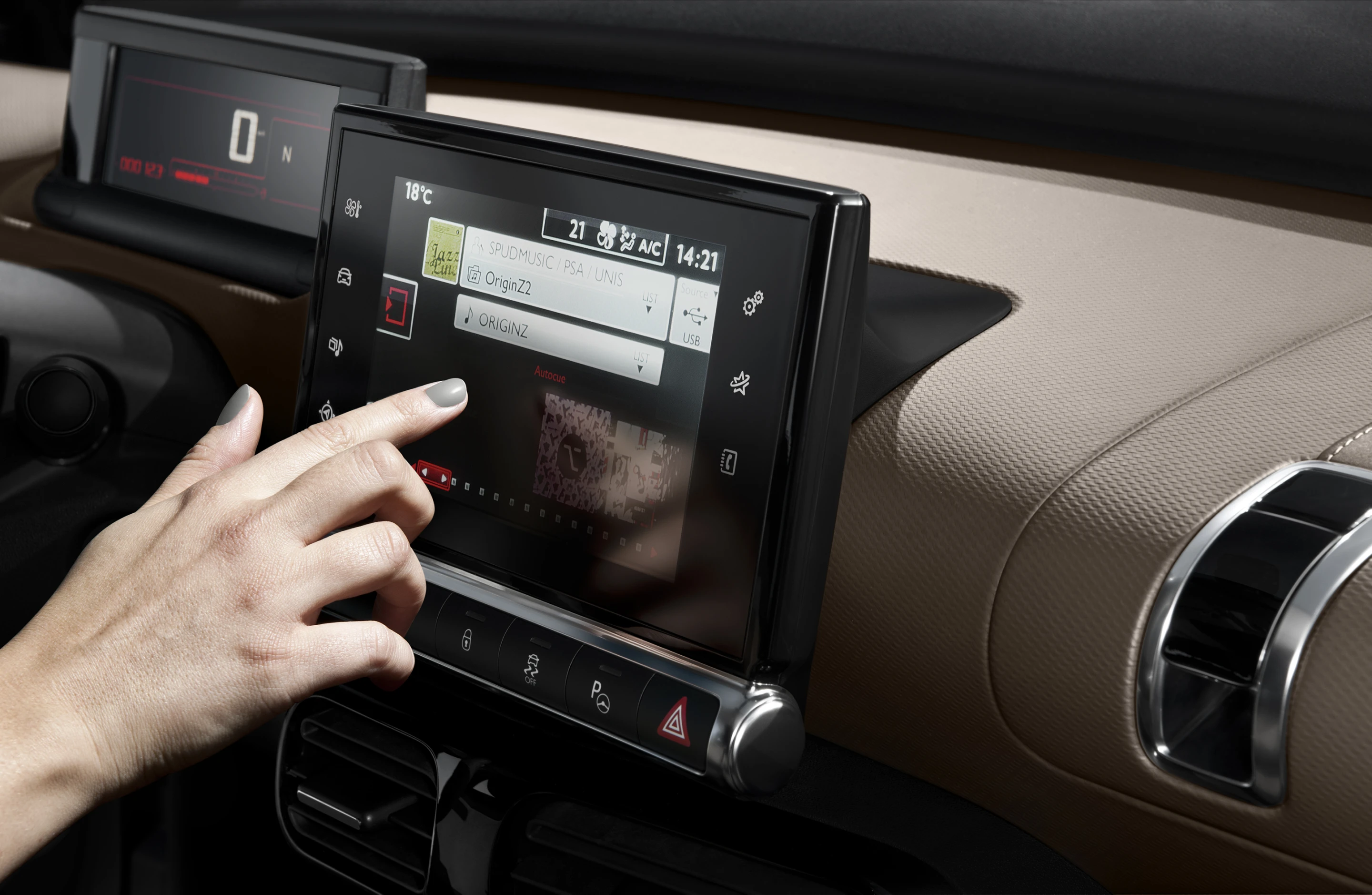 A 7-inch touchscreen manages the Cactus' infotainment functions, sat-nav system, phone apps and mapping functions