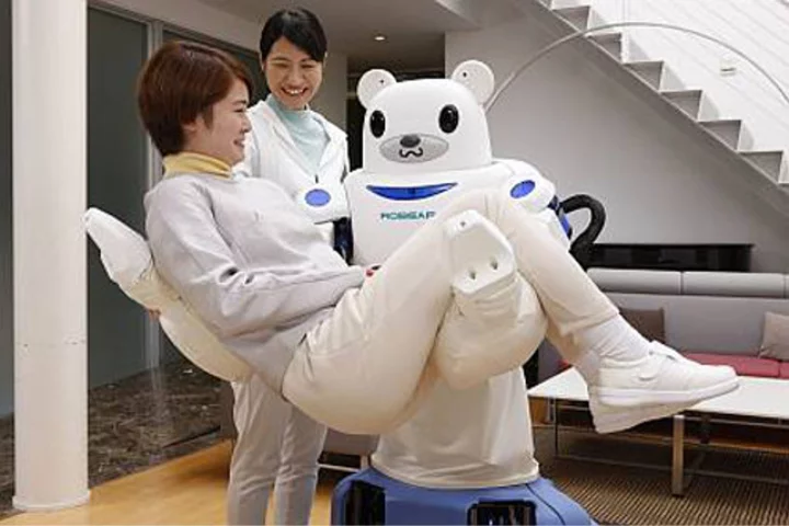 Robear is designed to safely lift patients out of bed