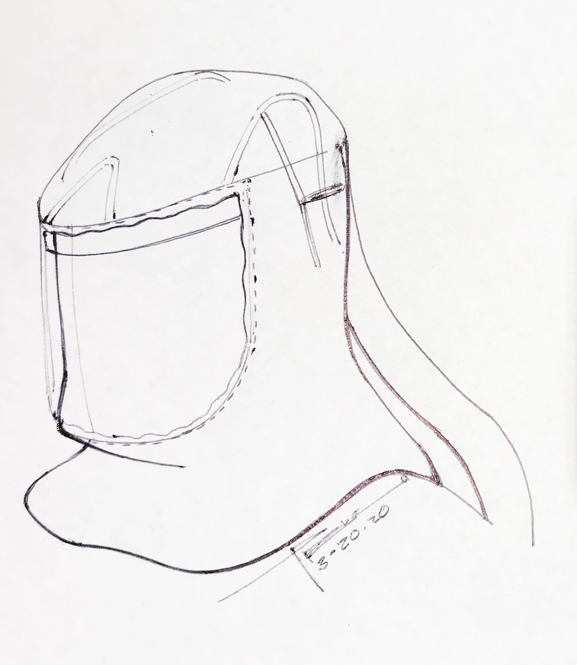 Ford sketch of a disposable hood