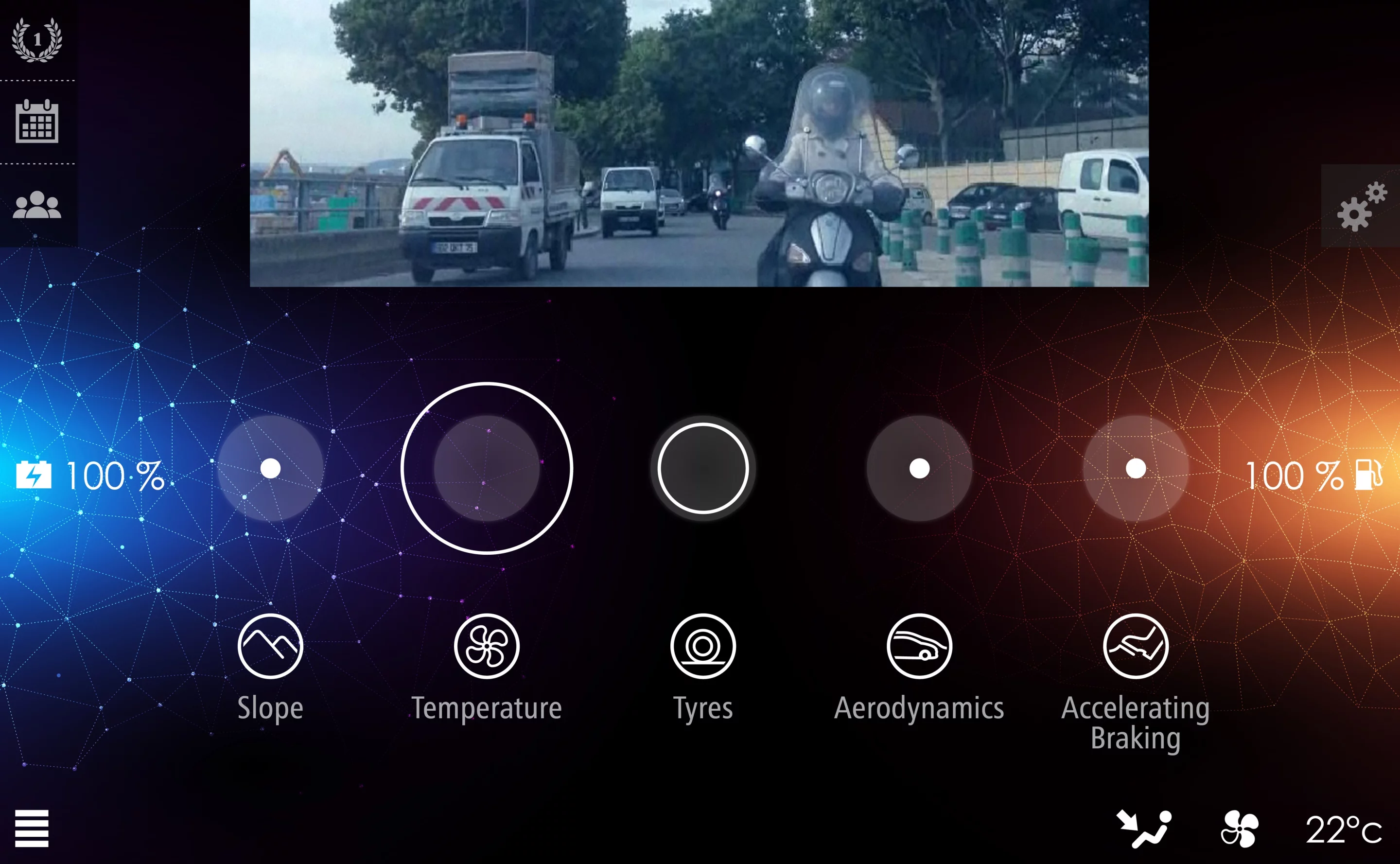 The 11-in tablet display can be oriented vertically or horizontally