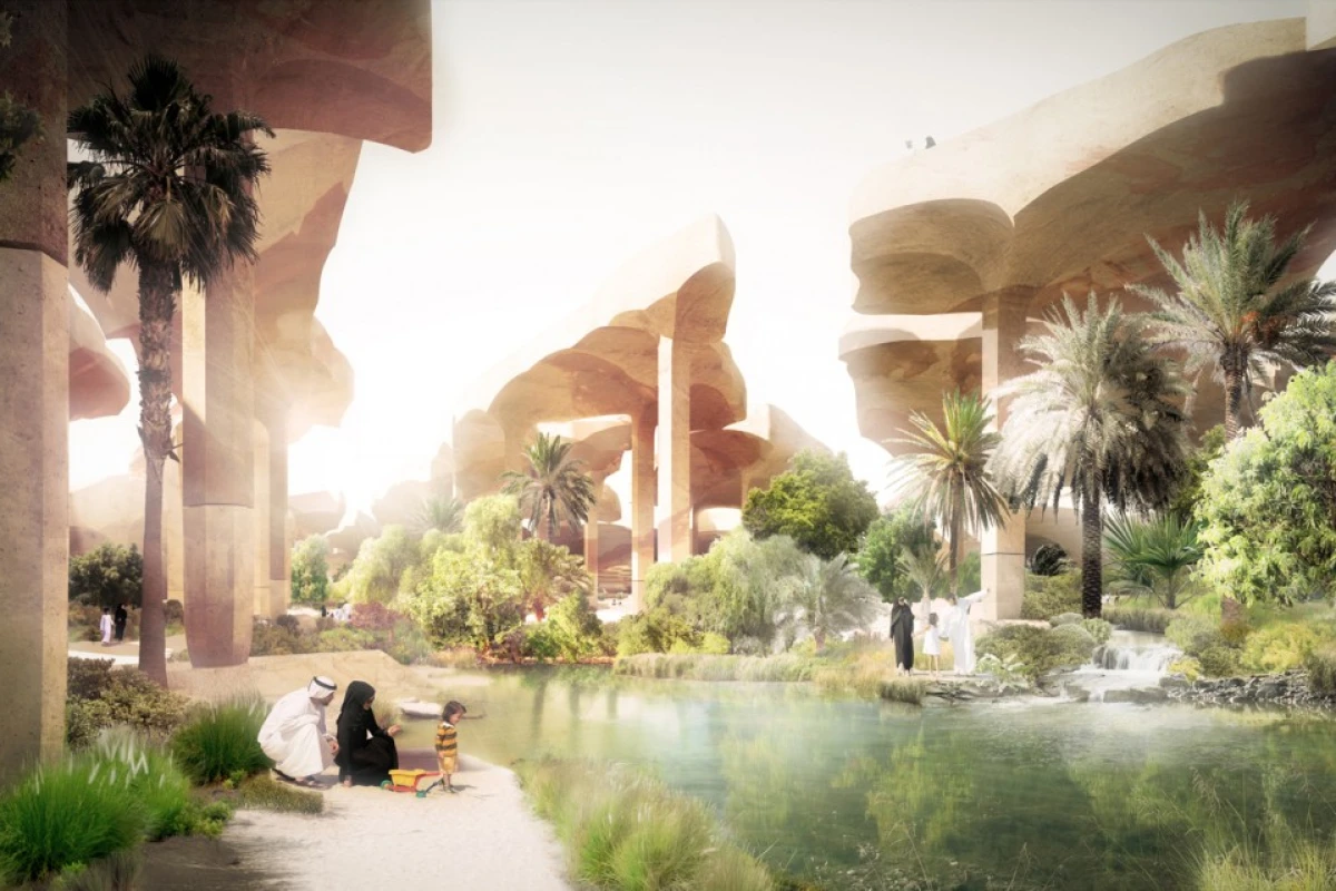 Thomas Heatherwick has designed a "sunken oasis" public park for Abu Dhabi (image: Heatherwick Studio)