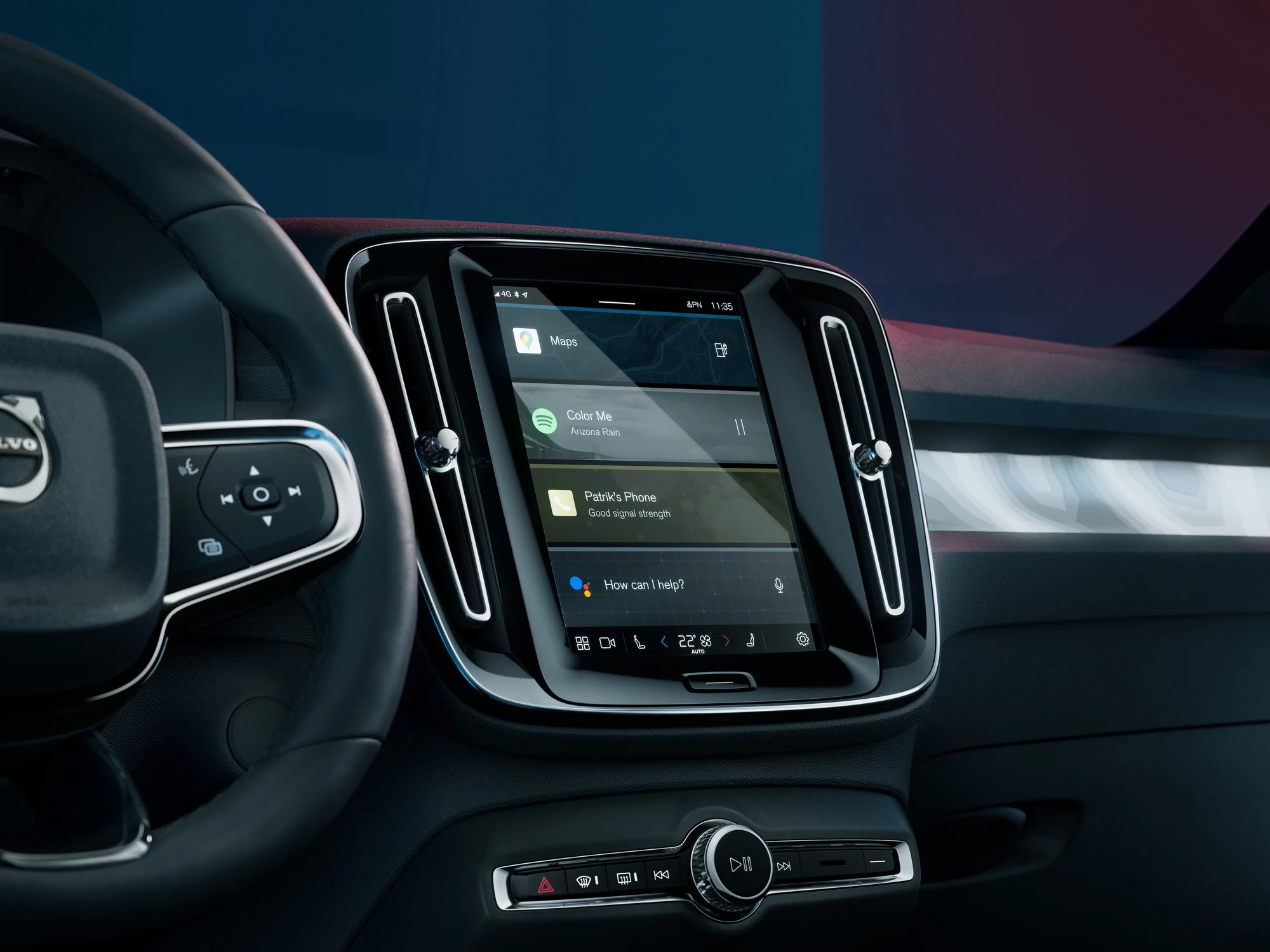 Infotainment in the Volvo C40 Recharge uses the new Google-designed, Android-based system found in all new Volvos