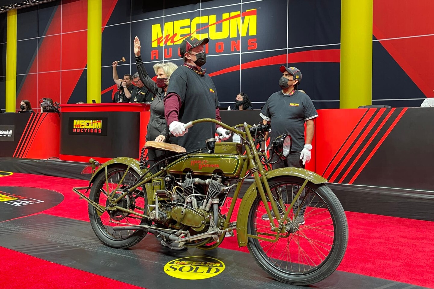 This 1919 Harley-Davidson J Twin sold for $165,000 as Lot T12 at Mecum Auctions' Las Vegas sale on Thursday, 27 January 2022