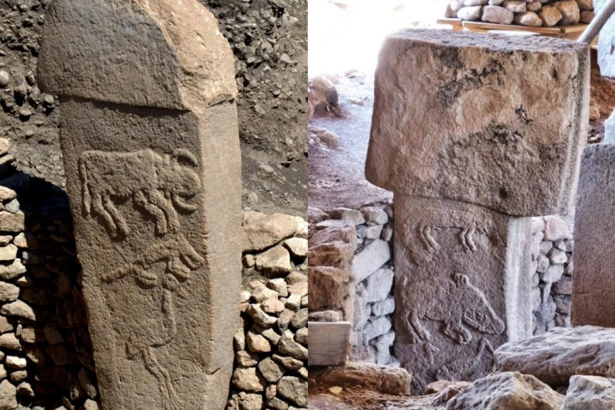Stone pillars at Göbekli Tepe, adorned with animals that archaeologists believe indicate a specific date and tell of a cataclysm