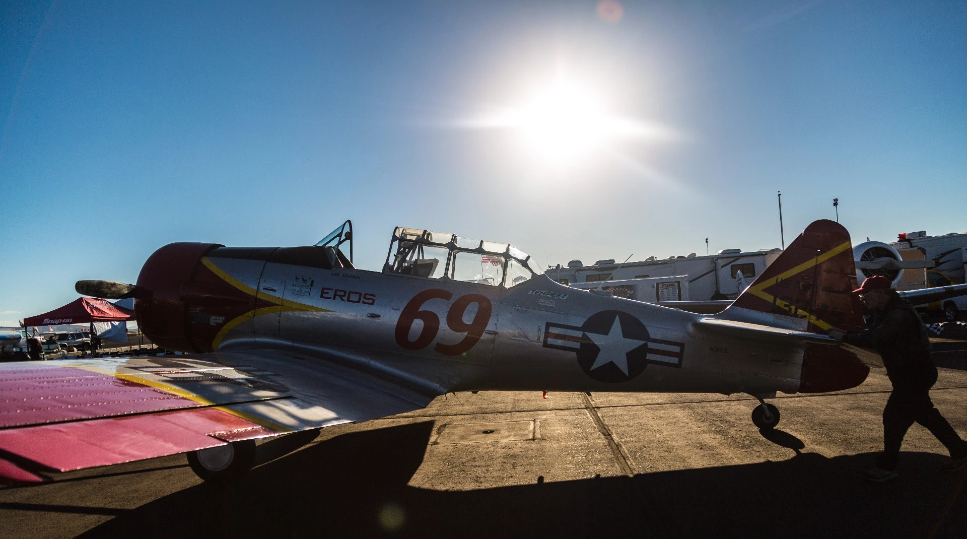 Eros, an AT-6 from the T-6 class, taxis out